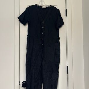 Everlane Linen Jumpsuit - Size 4 - Black